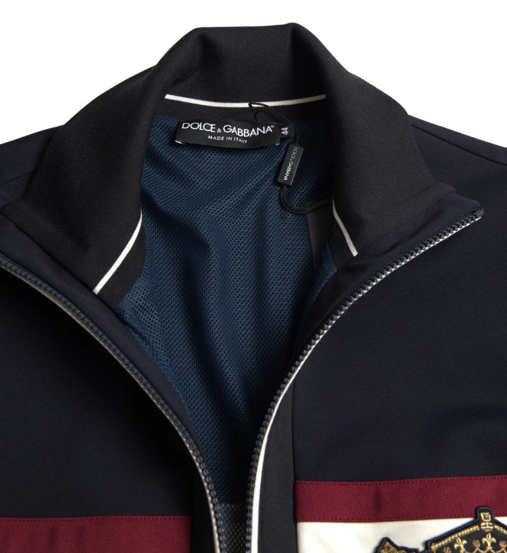 Dolce & Gabbana Blue Cardigan Heraldic Full Zip Sweater by Dolce & Gabbana