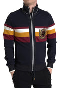 Dolce & Gabbana Blue Cardigan Heraldic Full Zip Sweater by Dolce & Gabbana