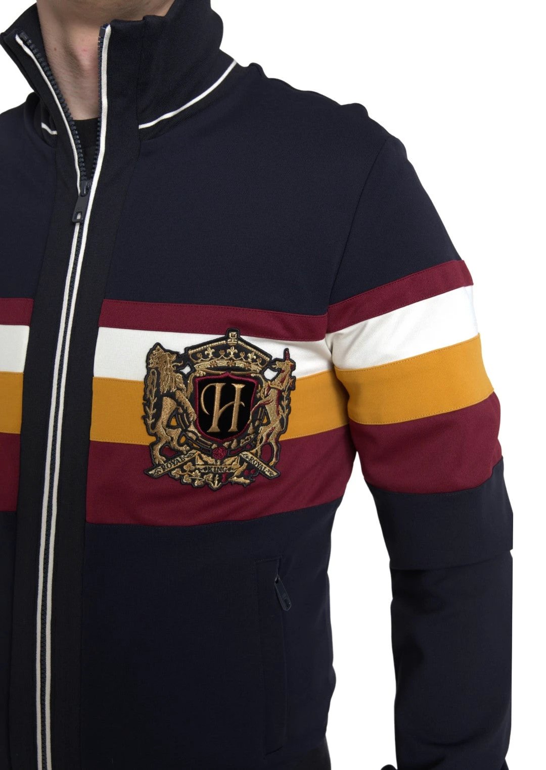 Dolce & Gabbana Blue Cardigan Heraldic Full Zip Sweater by Dolce & Gabbana