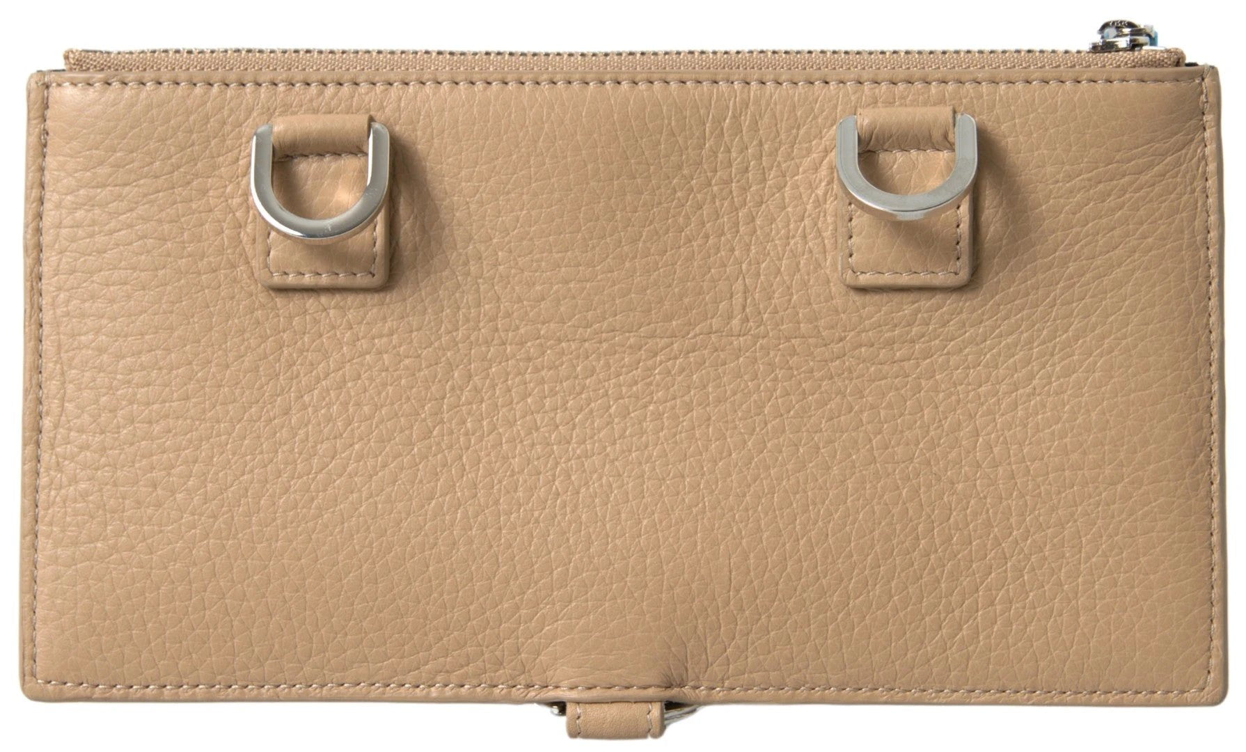 Dolce & Gabbana Beige Leather Shoulder Cardholder Shoulder Strap Wallet by Dolce & Gabbana