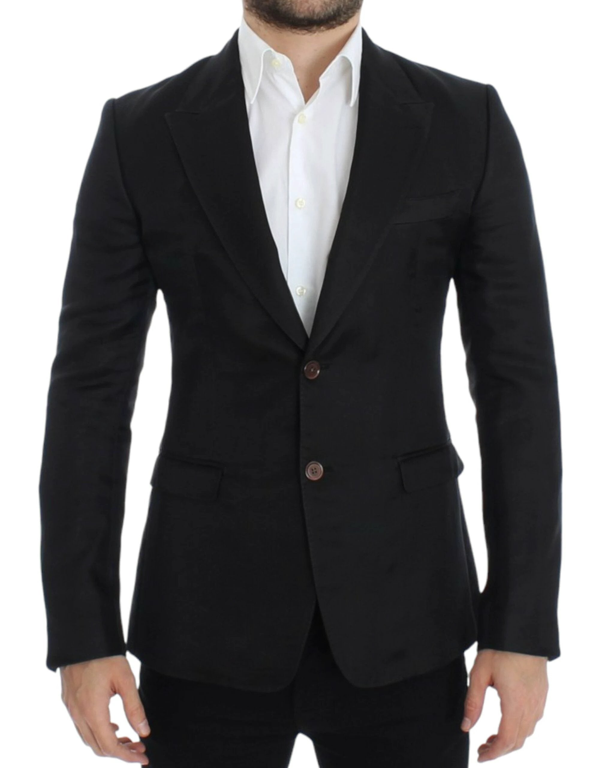 Dolce & Gabbana Black silk slim fit blazer by Dolce & Gabbana