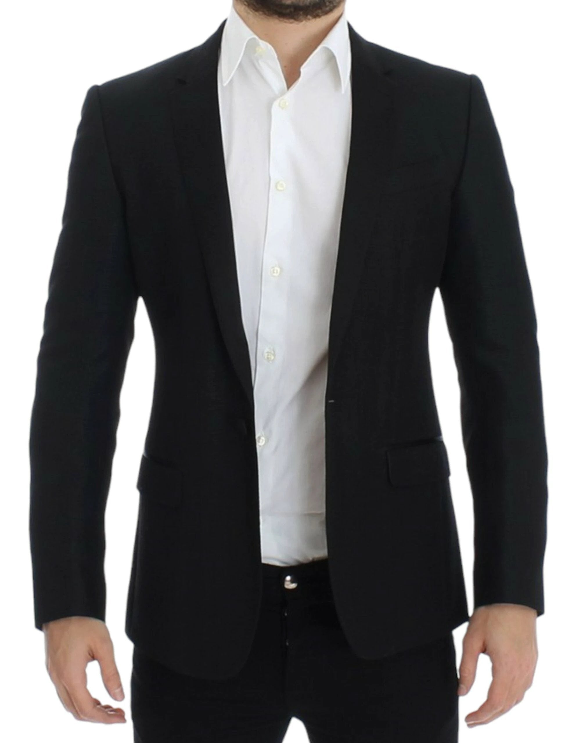 Dolce & Gabbana Black wool MARTINI slim blazer by Dolce & Gabbana