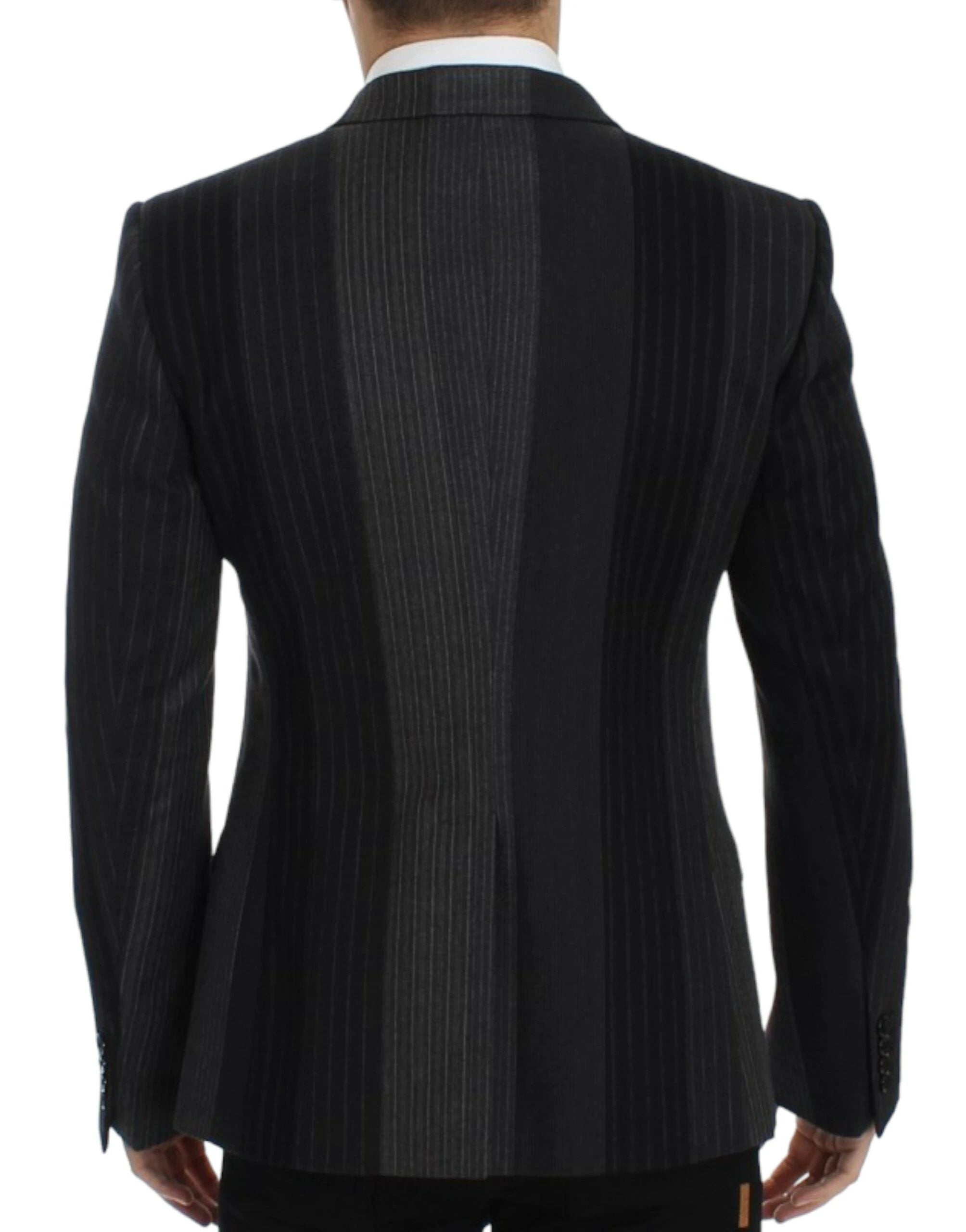 Dolce & Gabbana Gray striped wool stretch blazer by Dolce & Gabbana