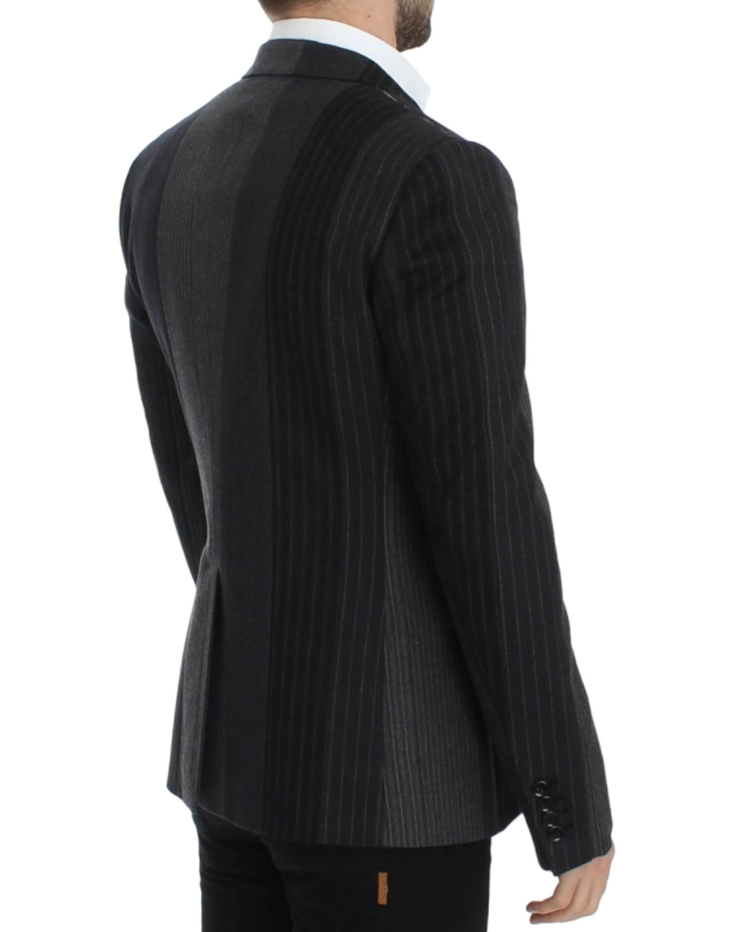Dolce & Gabbana Gray striped wool stretch blazer by Dolce & Gabbana