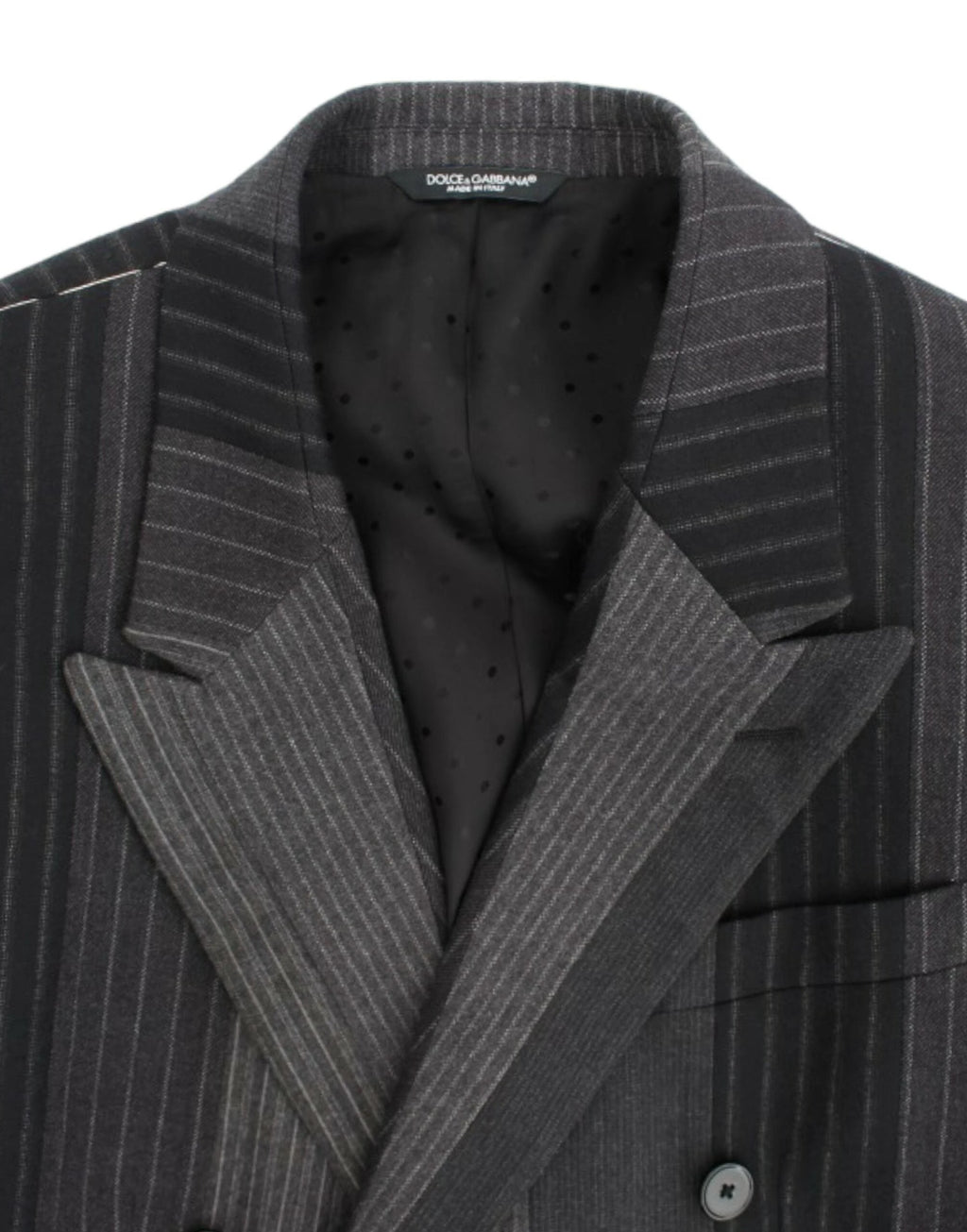 Dolce & Gabbana Gray striped wool stretch blazer by Dolce & Gabbana