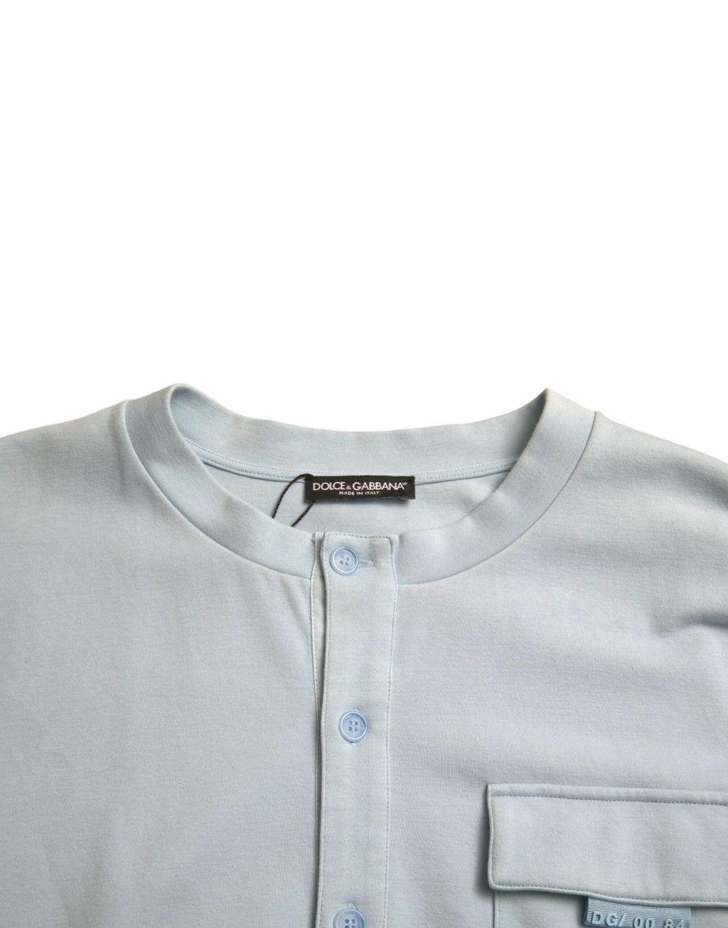 Dolce & Gabbana Light Blue Cotton Buttoned Pullover Sweater by Dolce & Gabbana