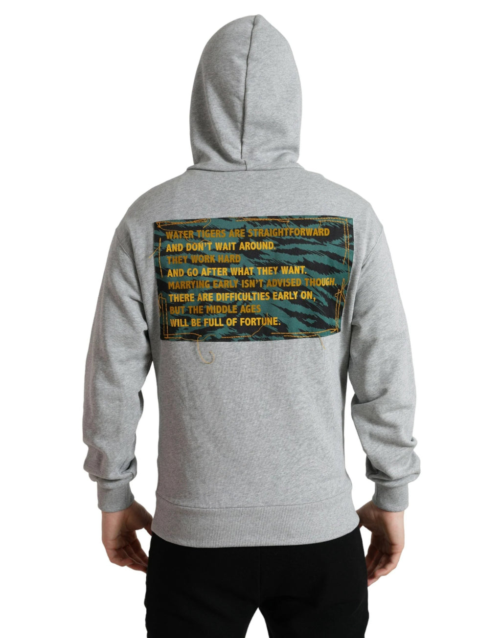 Dolce & Gabbana Gray Cotton Logo Hooded Sweatshirt Sweater by Dolce & Gabbana