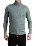 Dolce & Gabbana Green Polyester Turtleneck Pullover Sweater by Dolce & Gabbana