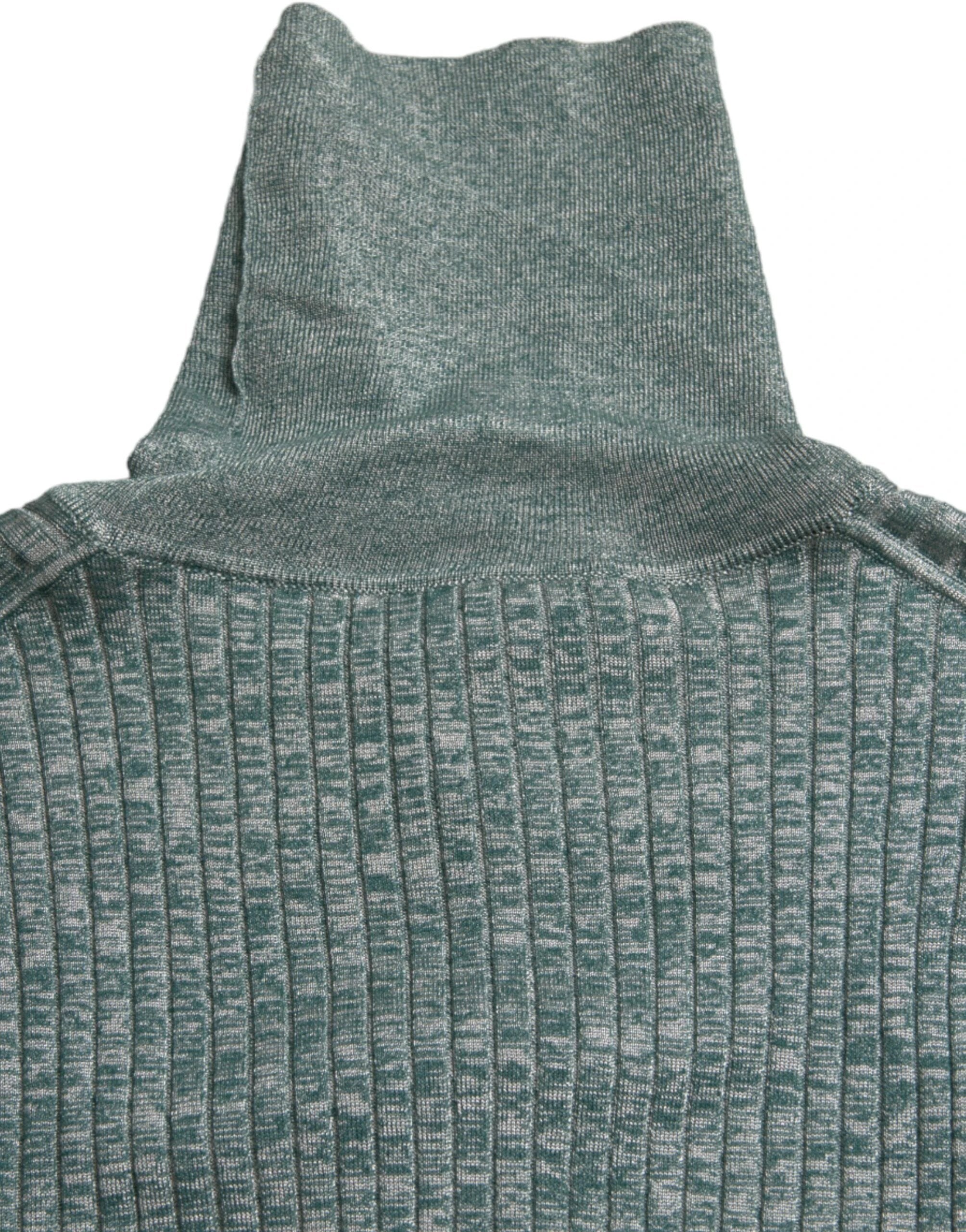 Dolce & Gabbana Green Polyester Turtleneck Pullover Sweater by Dolce & Gabbana
