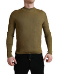 Dolce & Gabbana Army Green Viscose Crewneck Pullover Sweater by Dolce & Gabbana