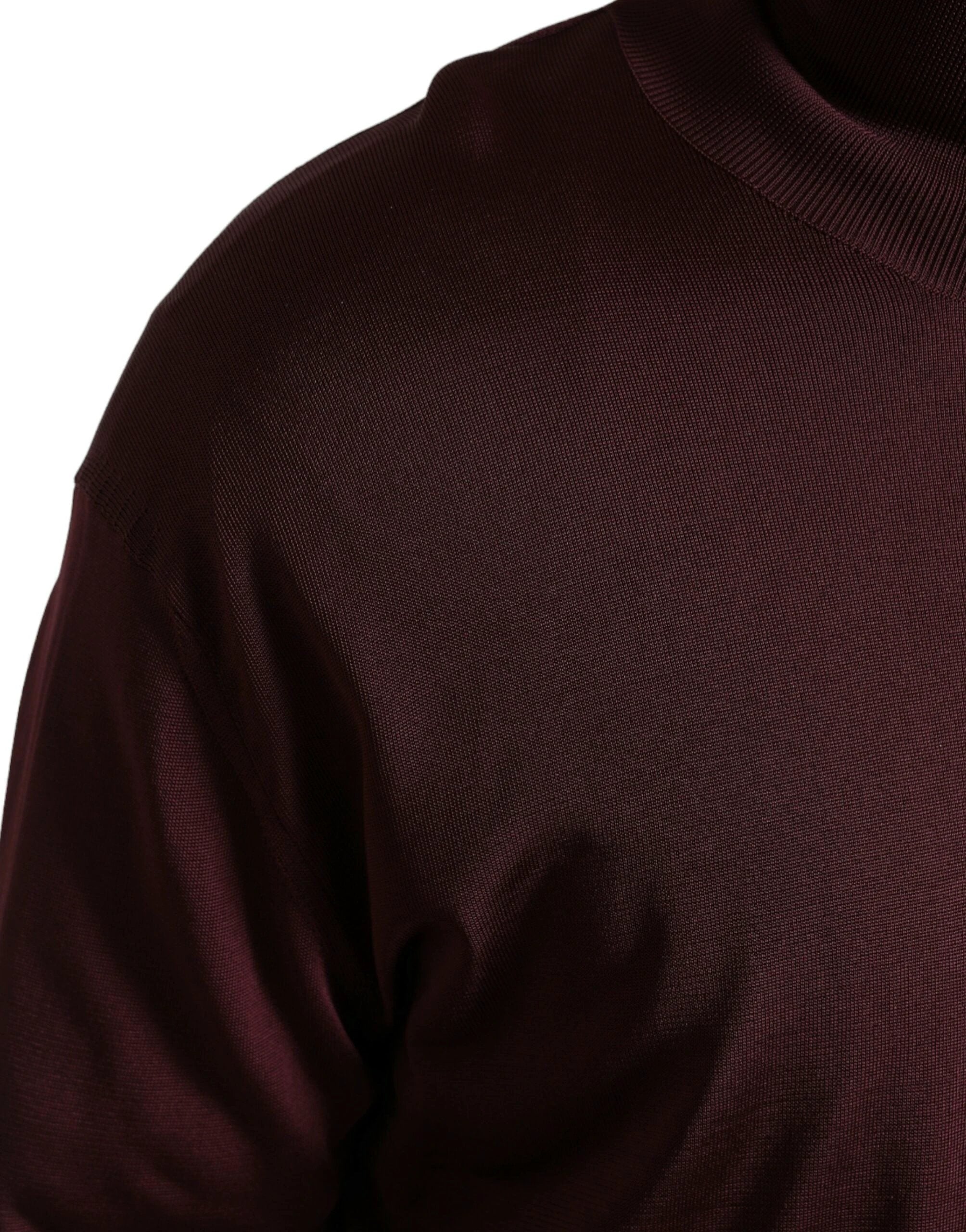 Dolce & Gabbana Maroon Viscose Turtleneck Pullover Sweater by Dolce & Gabbana