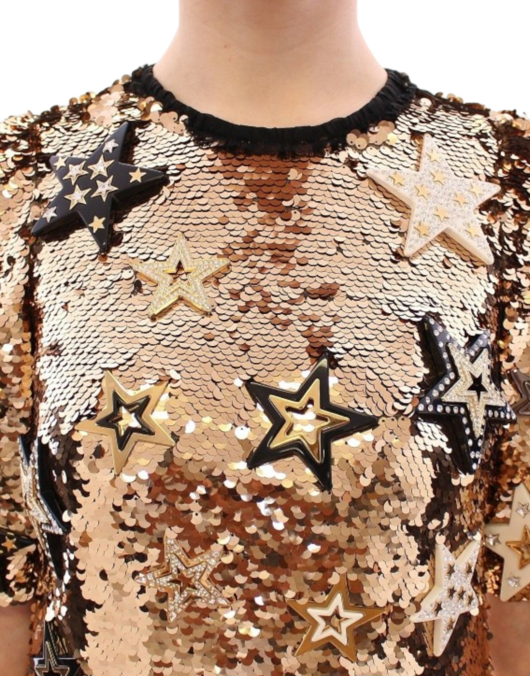 Dolce & Gabbana Masterpiece gold sequined crystal swarovski dress by Dolce & Gabbana