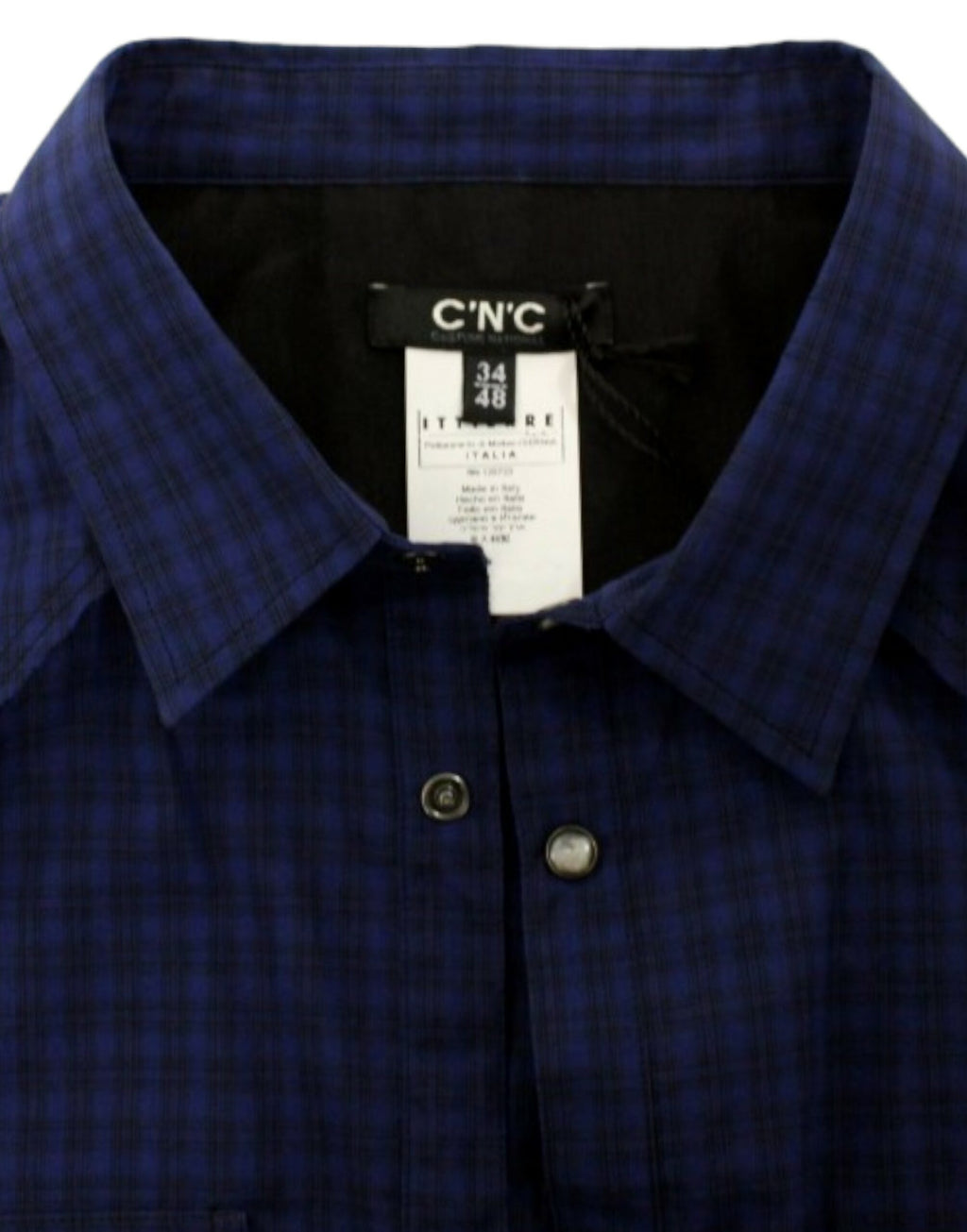 Costume National Blue checkered cotton shirt by Costume National