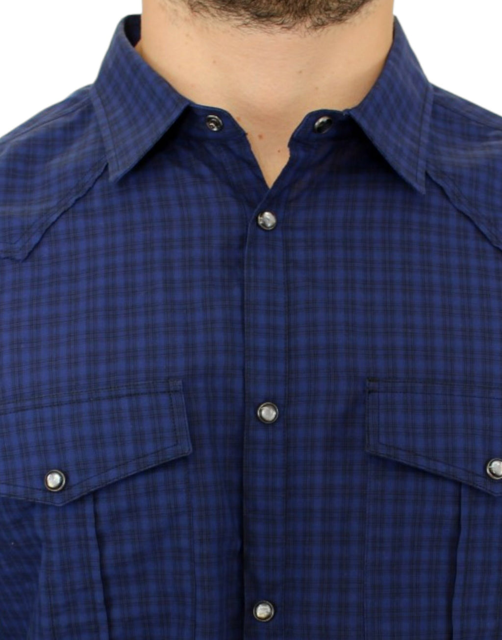 Costume National Blue checkered cotton shirt by Costume National