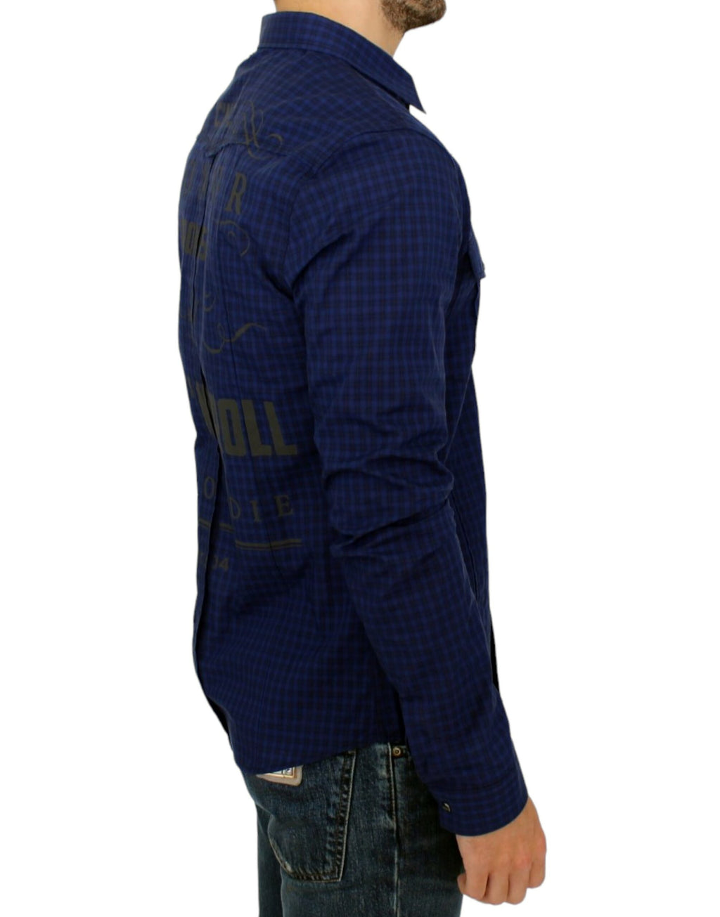 Costume National Blue checkered cotton shirt by Costume National