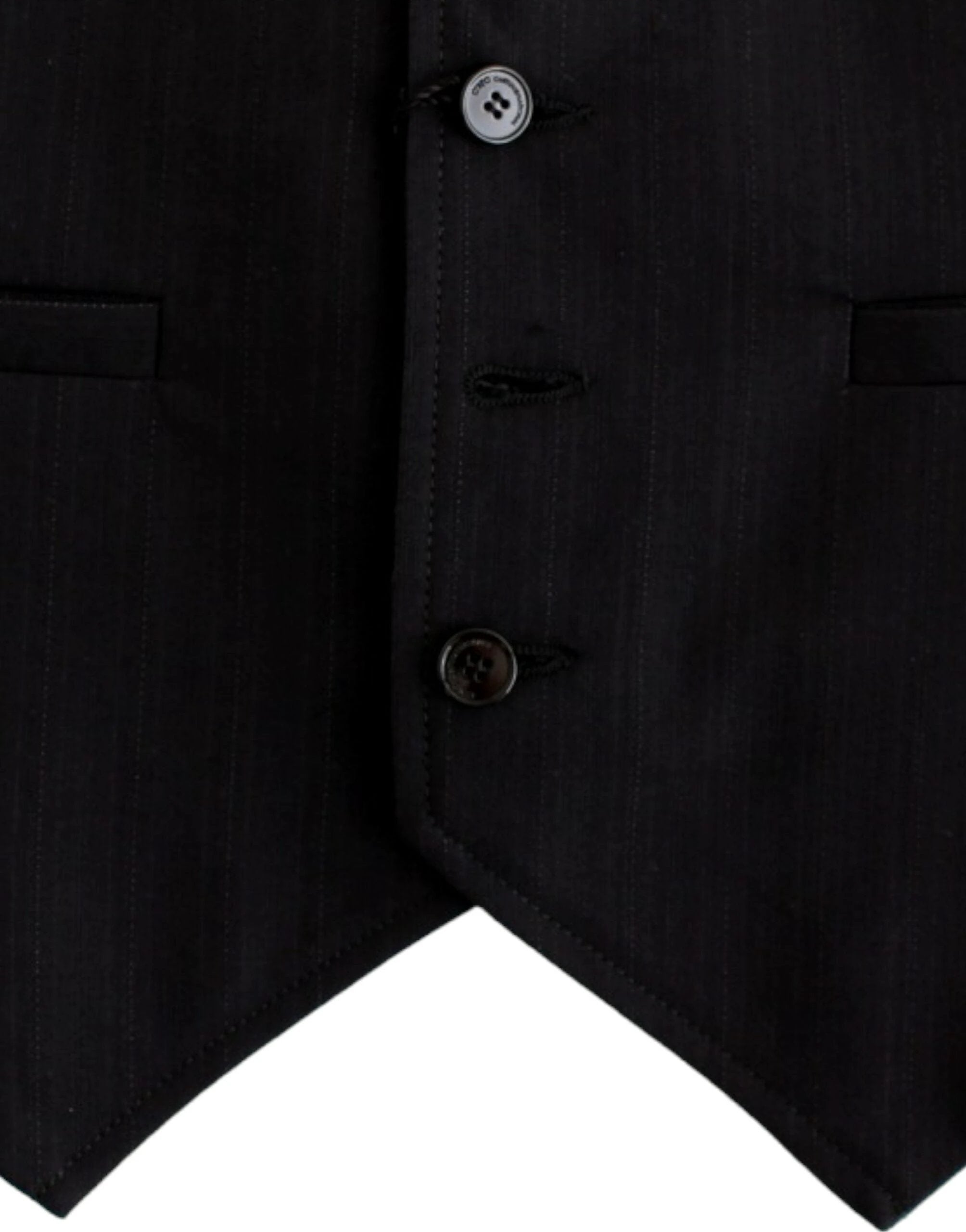 Costume National Black striped cotton casual vest by Costume National