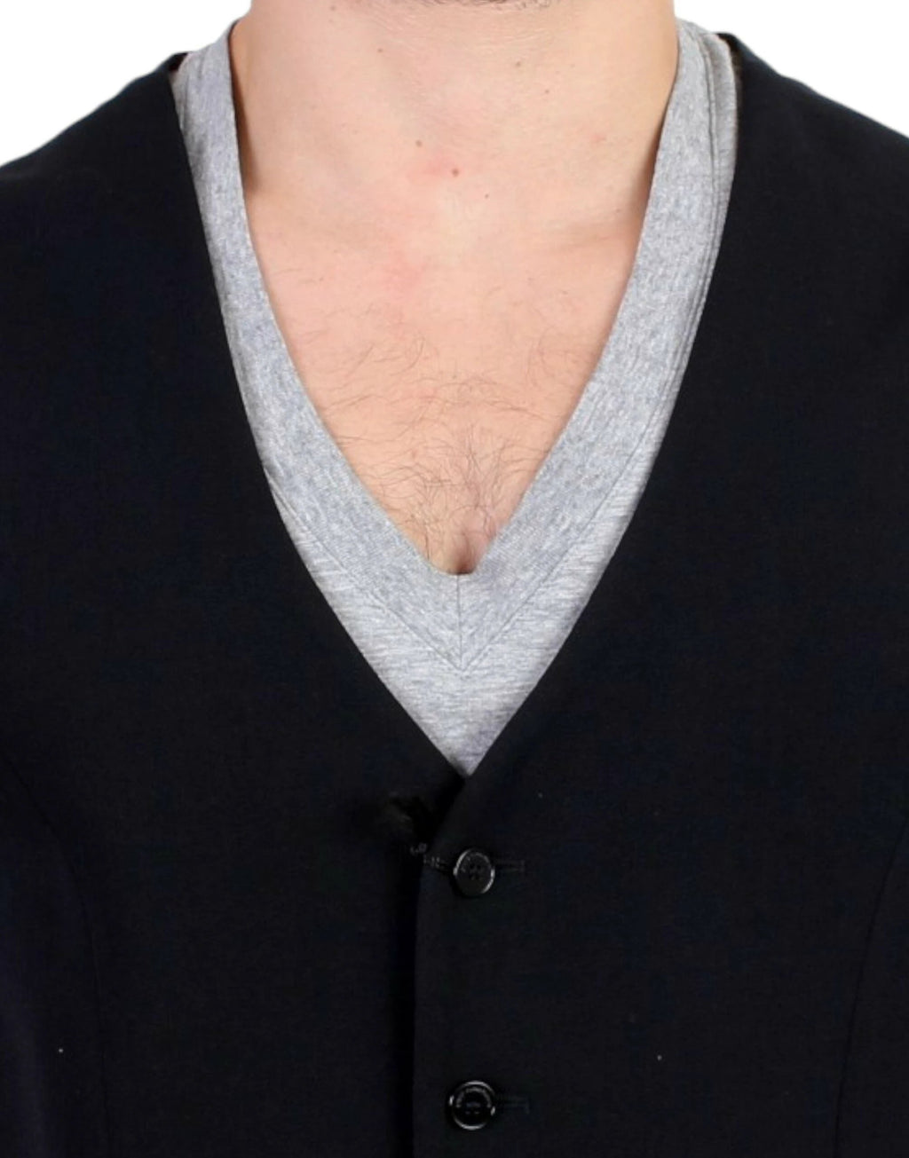 Costume National Black wool blend casual vest by Costume National