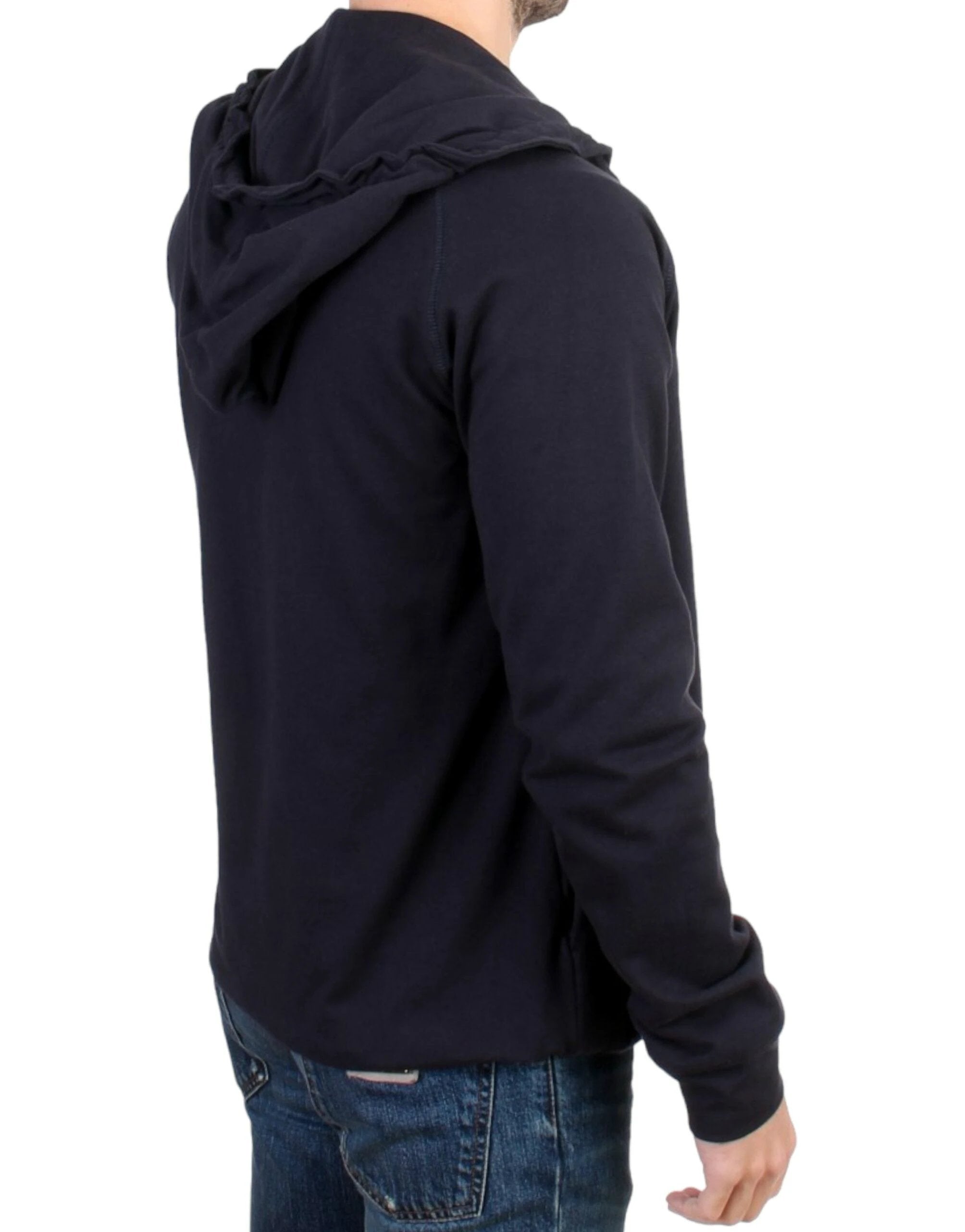 Costume National Blue hooded cotton sweater by Costume National