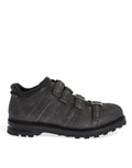 Dolce & Gabbana Gray Leather Ankle Strap Shoes Boots by Dolce & Gabbana