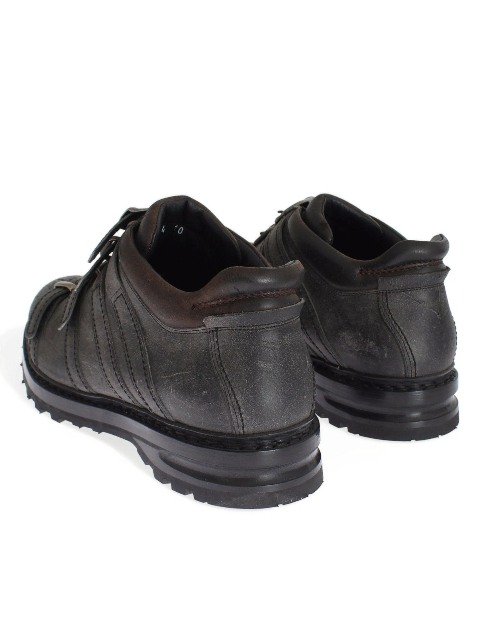 Dolce & Gabbana Gray Leather Ankle Strap Shoes Boots by Dolce & Gabbana