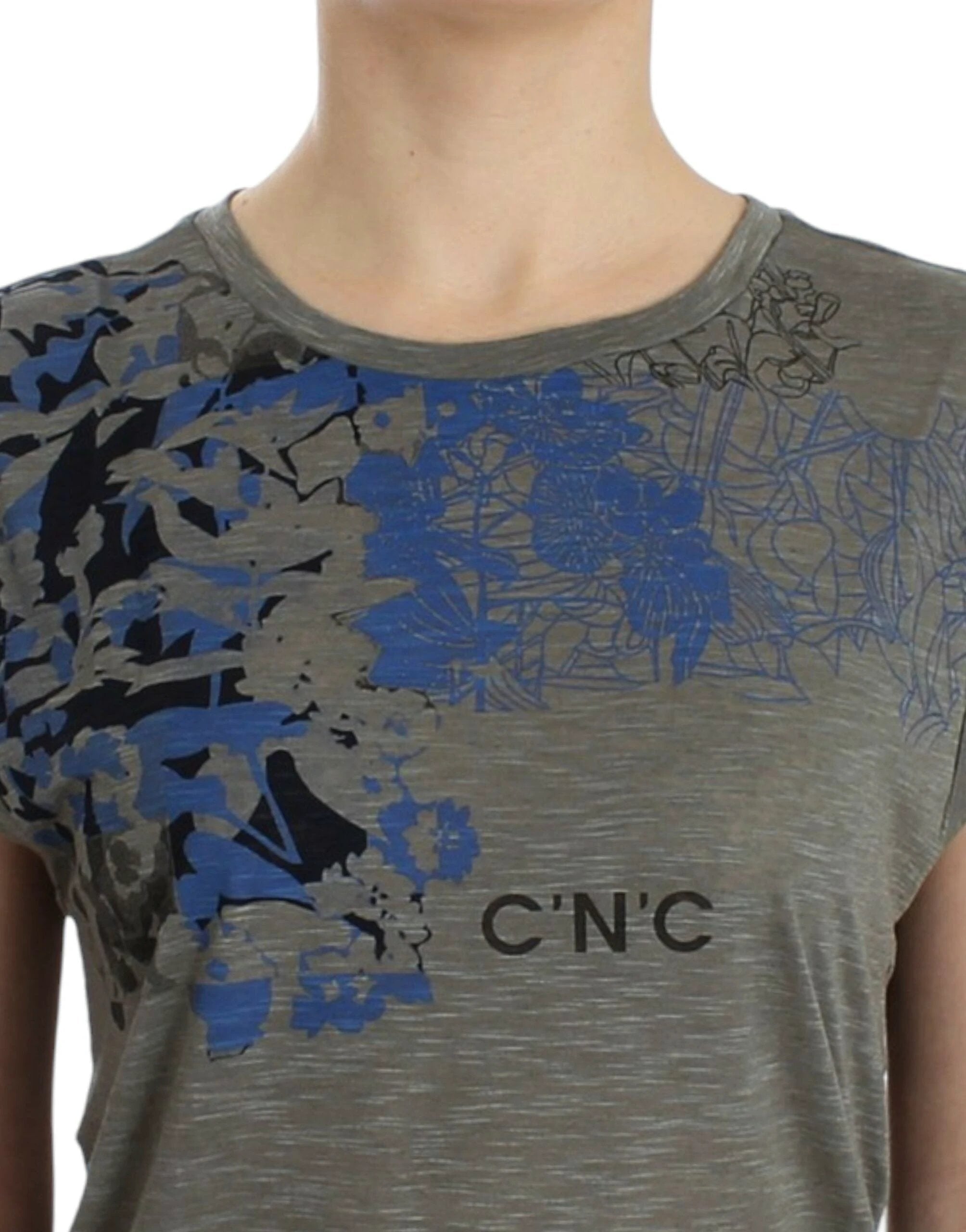 Costume National Gray print sleeveless t-shirt by Costume National