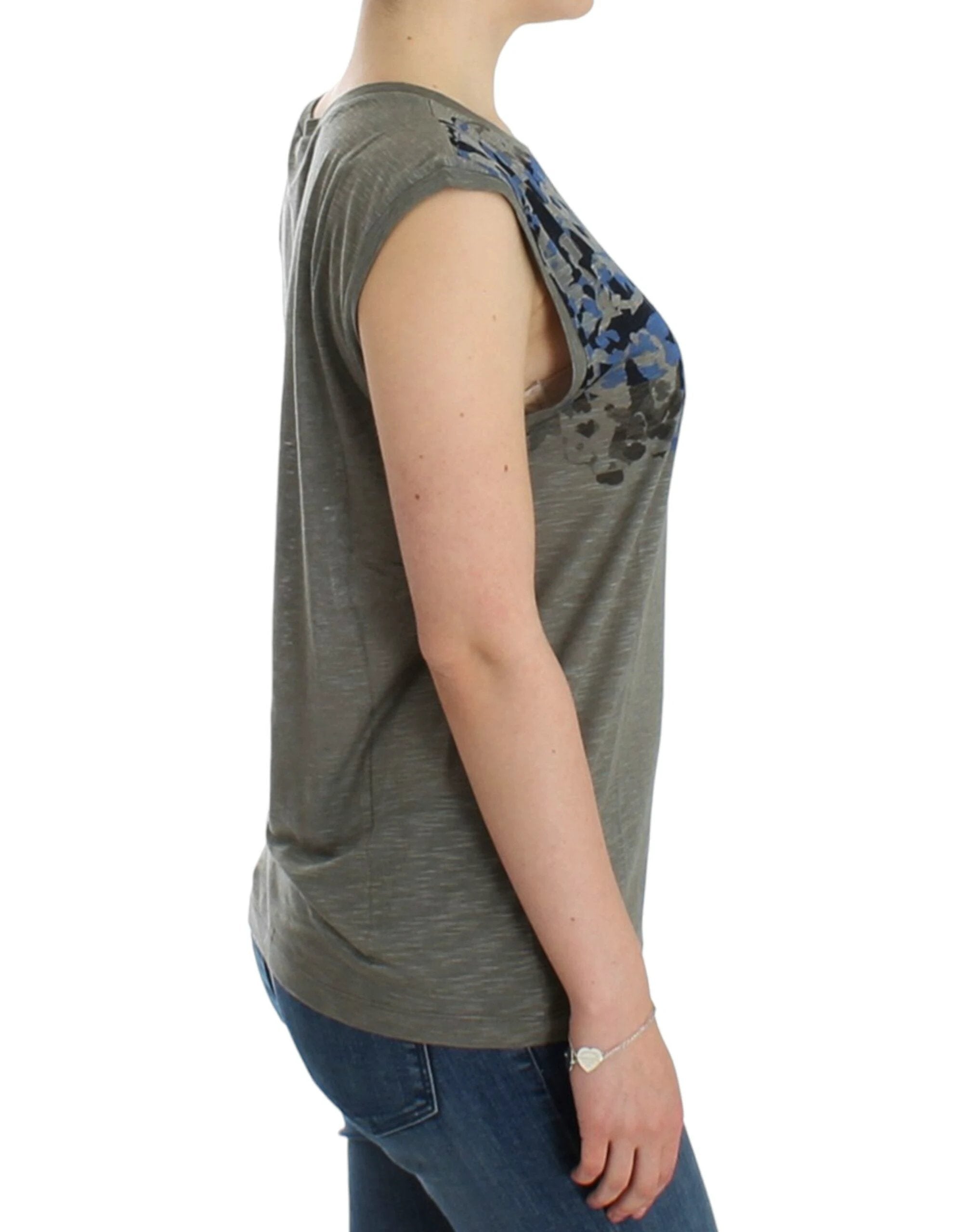 Costume National Gray print sleeveless t-shirt by Costume National