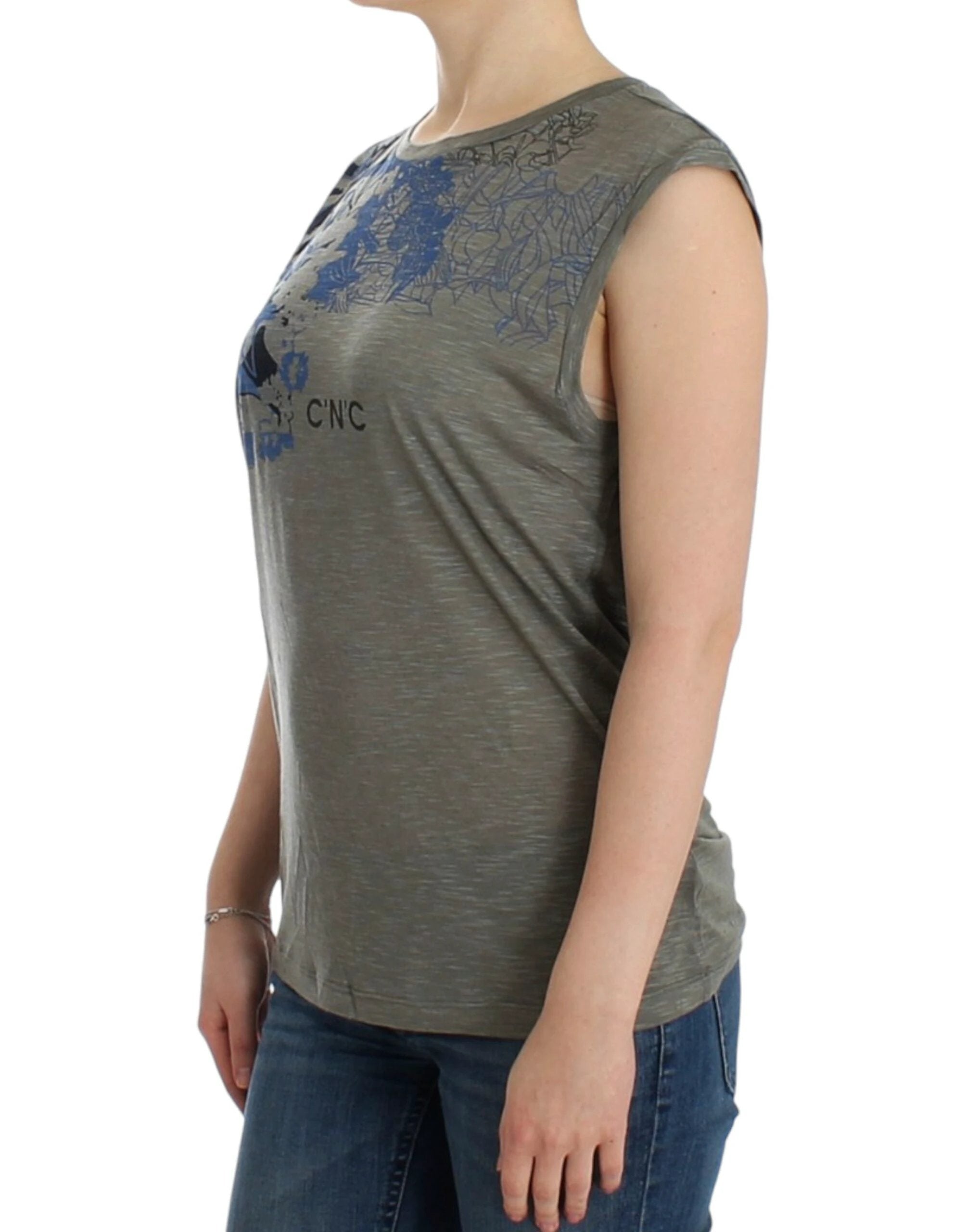 Costume National Gray print sleeveless t-shirt by Costume National