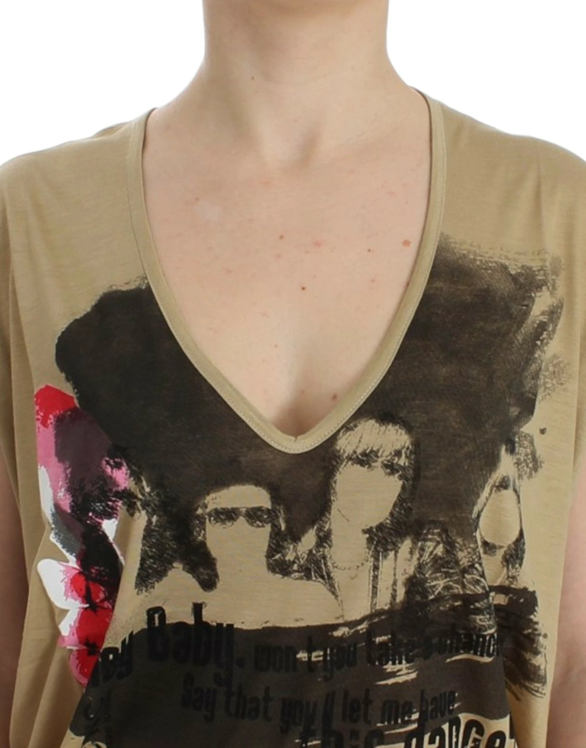 Costume National Beige motive print t-shirt by Costume National