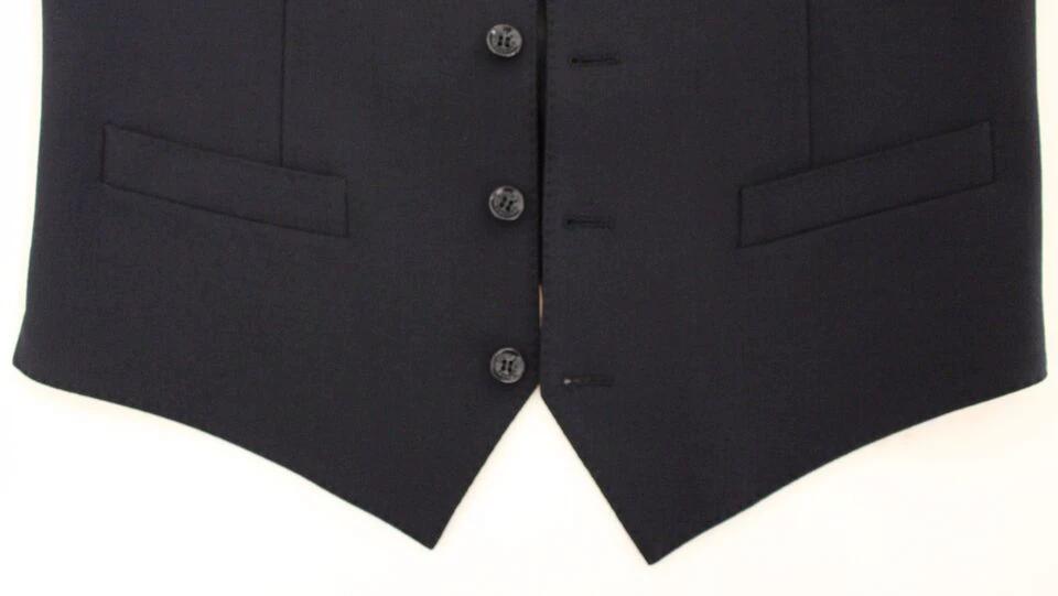 Dolce & Gabbana Blue Wool Formal Dress Vest Gilet by Dolce & Gabbana
