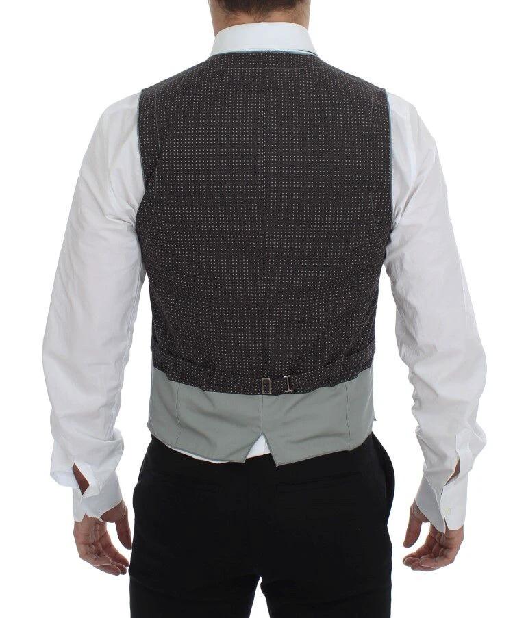 Dolce & Gabbana Gray Polka Dot Dress Vest Gilet Weste by Dolce & Gabbana