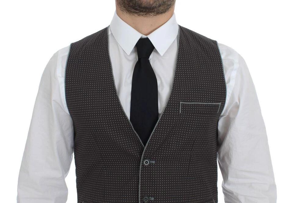 Dolce & Gabbana Gray Polka Dot Dress Vest Gilet Weste by Dolce & Gabbana