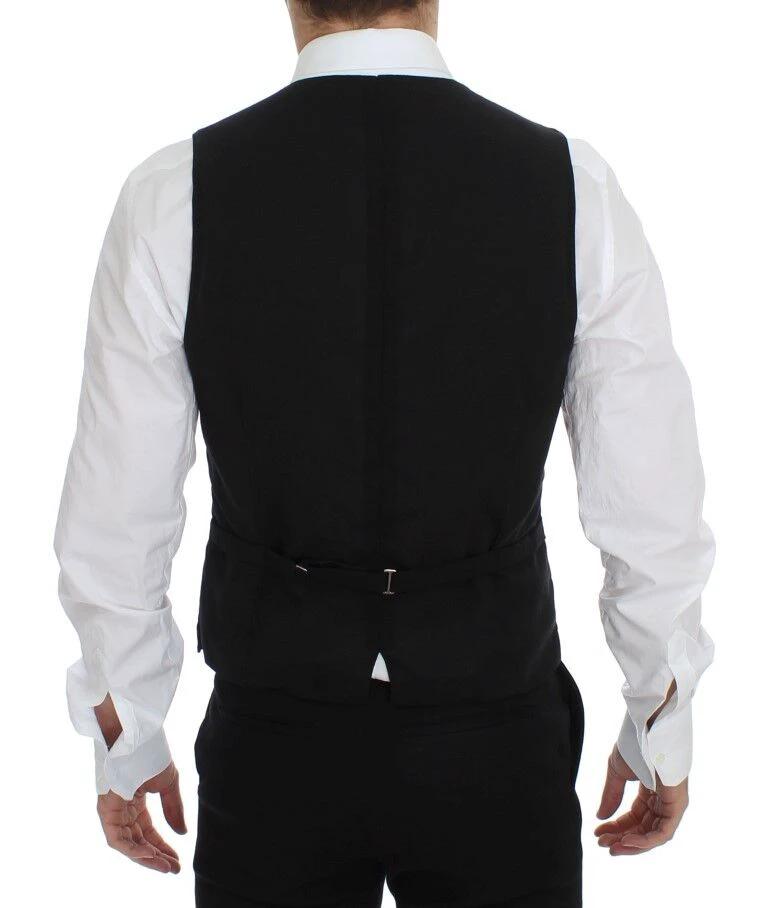 Dolce & Gabbana Black Wool Formal Dress Vest Gilet Jacket by Dolce & Gabbana