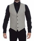 Dolce & Gabbana Beige Silk Blend Dress Formal Vest Gilet by Dolce & Gabbana