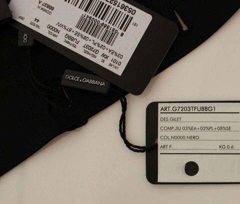 Dolce & Gabbana Black Wool Silk Stretch Dress Vest Blazer by Dolce & Gabbana