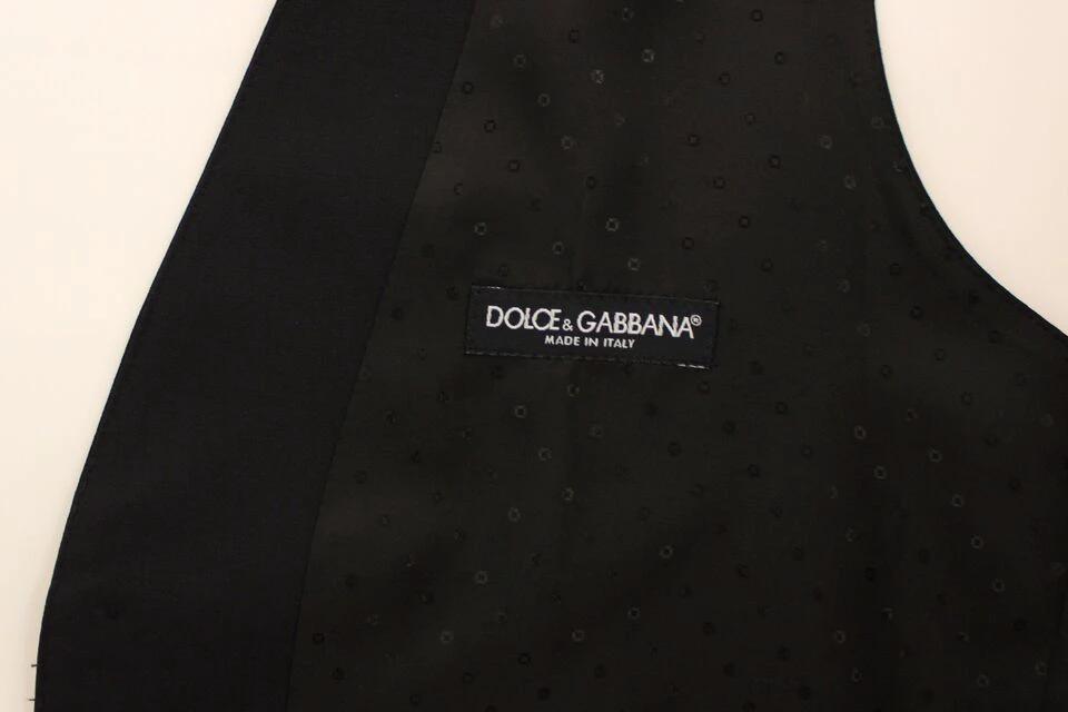 Dolce & Gabbana Black Wool Silk Stretch Dress Vest Blazer by Dolce & Gabbana