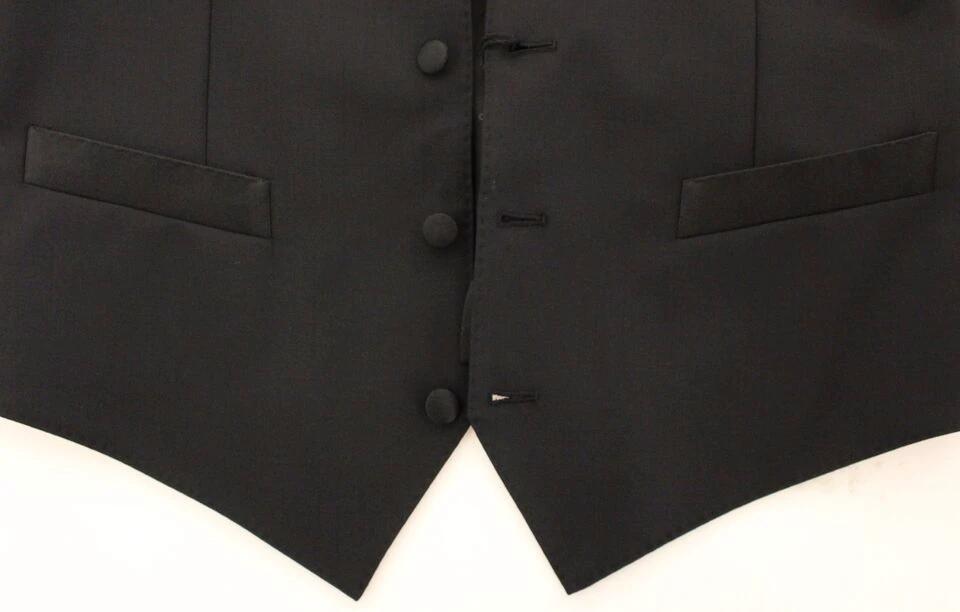 Dolce & Gabbana Black Wool Silk Stretch Dress Vest Blazer by Dolce & Gabbana