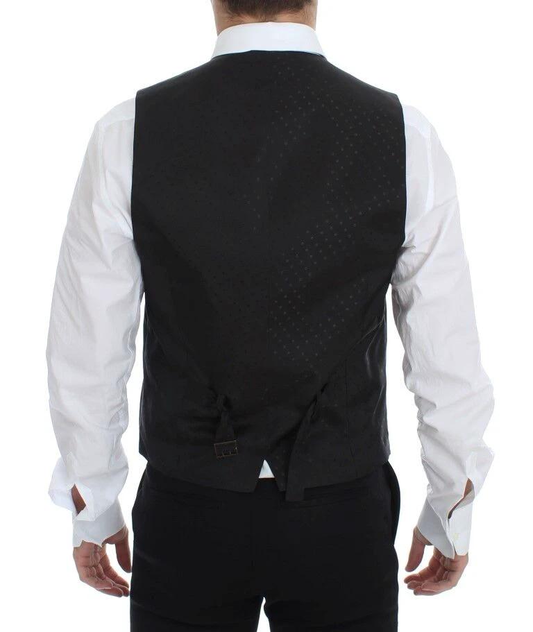 Dolce & Gabbana Black Wool Silk Stretch Dress Vest Blazer by Dolce & Gabbana