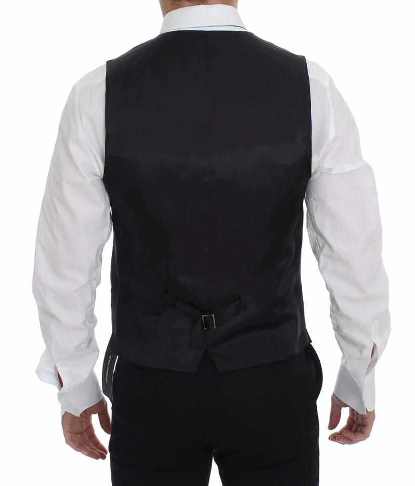 Dolce & Gabbana Gray Slim Fit Button Front Dress Formal Vest by Dolce & Gabbana