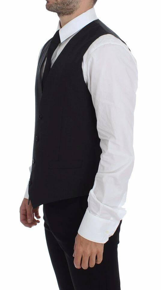 Dolce & Gabbana Gray Slim Fit Button Front Dress Formal Vest by Dolce & Gabbana