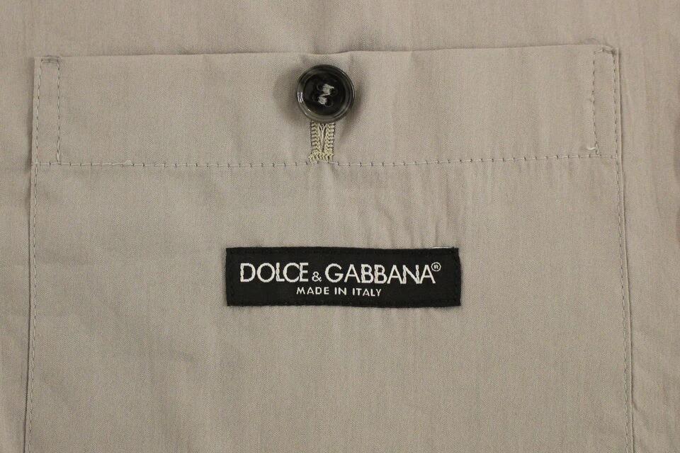 Dolce & Gabbana Gray Cotton Slim Fit Button Front Dress Vest by Dolce & Gabbana