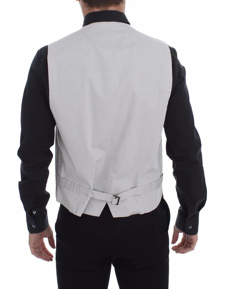 Dolce & Gabbana Beige Cotton Silk Blend Dress Vest Blazer by Dolce & Gabbana