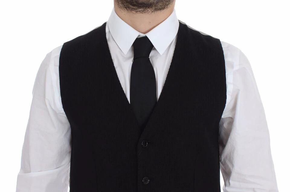 Dolce & Gabbana Black Cotton Dress Vest Blazer Jacket by Dolce & Gabbana
