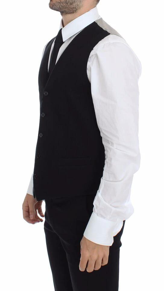 Dolce & Gabbana Black Cotton Dress Vest Blazer Jacket by Dolce & Gabbana