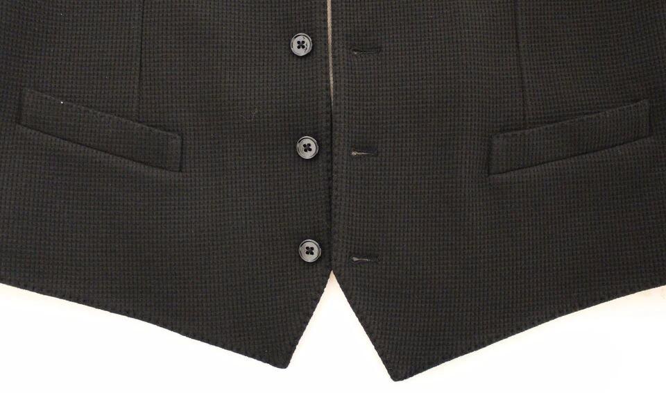 Dolce & Gabbana Black Cotton Dress Vest Blazer Jacket by Dolce & Gabbana