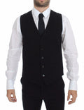 Dolce & Gabbana Black Cotton Dress Vest Blazer Jacket by Dolce & Gabbana
