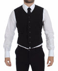 Dolce & Gabbana Black Flax Cotton Dress Vest Blazer by Dolce & Gabbana