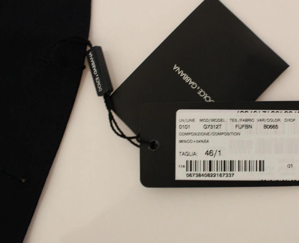 Dolce & Gabbana Blue Cotton Stretch Dress Vest Blazer by Dolce & Gabbana