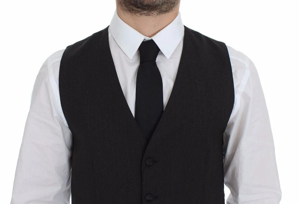 Dolce & Gabbana Gray Wool Stretch Dress Vest Blazer by Dolce & Gabbana