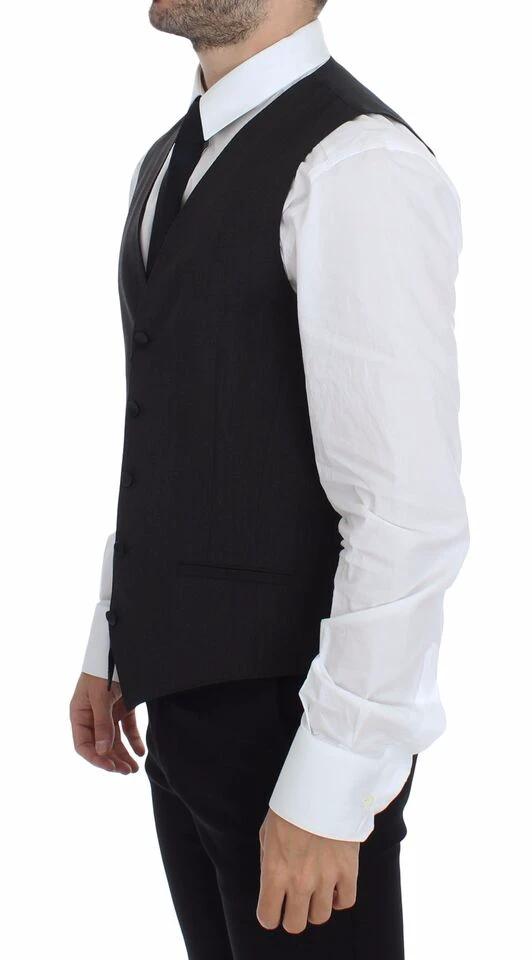 Dolce & Gabbana Gray Wool Stretch Dress Vest Blazer by Dolce & Gabbana