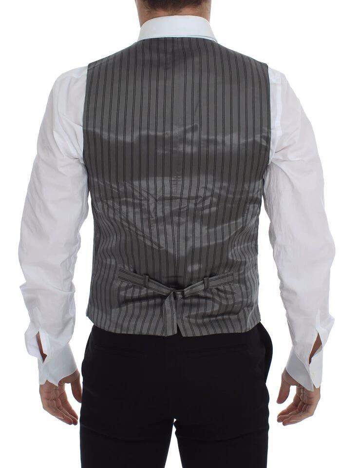 Dolce & Gabbana Gray Cotton Stretch Dress Vest Blazer by Dolce & Gabbana